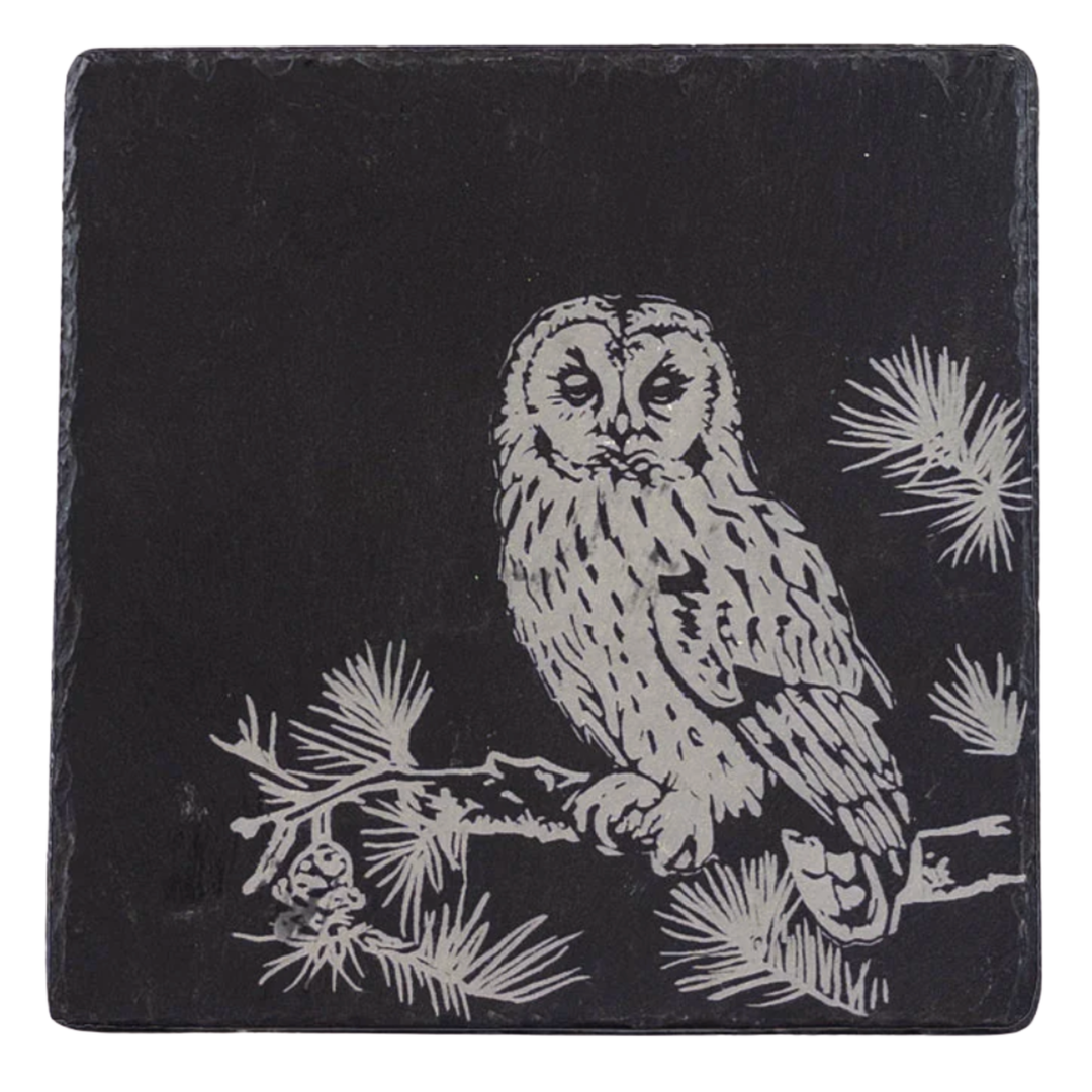 Slate Tawny Owl Slate Pot Stand