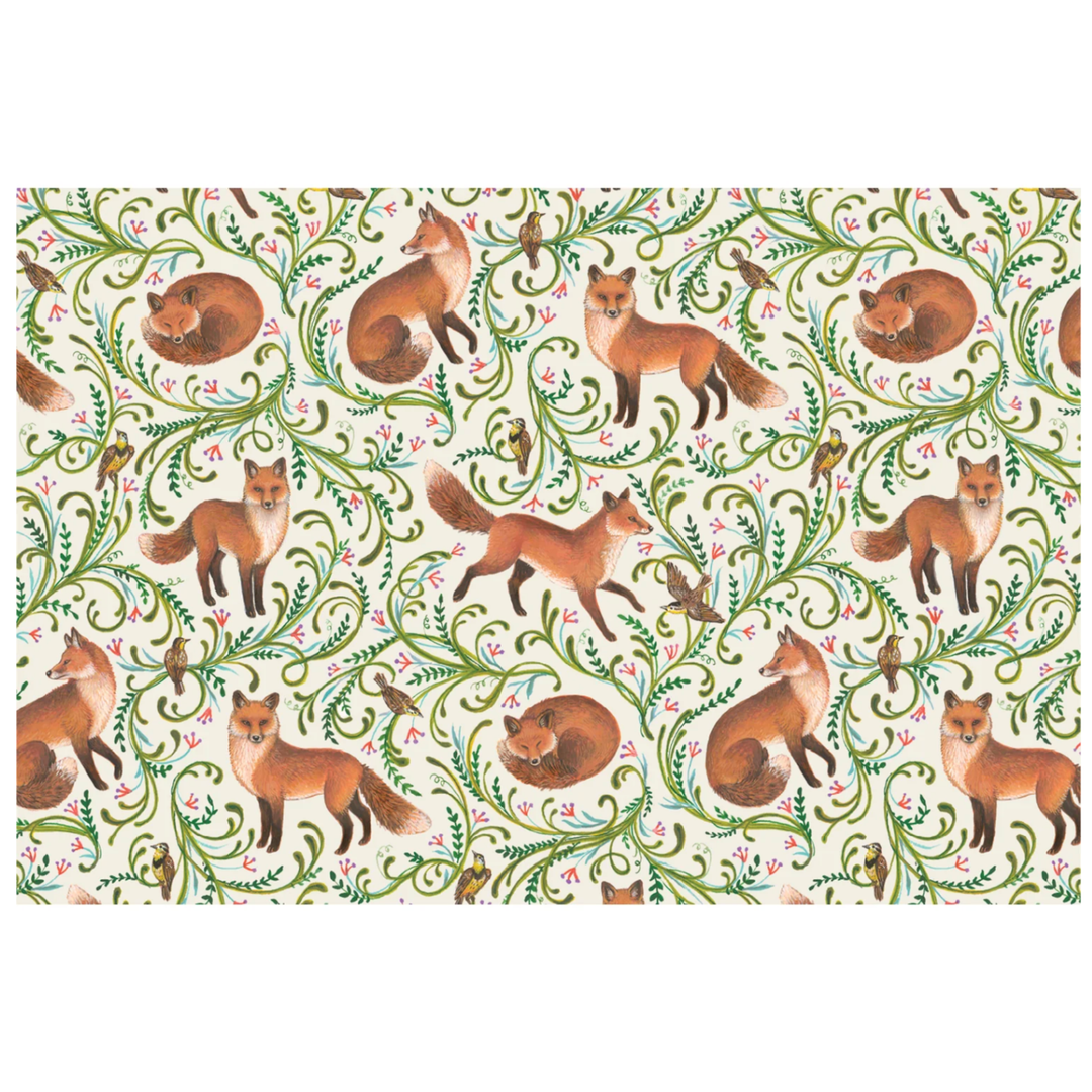HESTER & COOK Fanciful Foxes Paper Placemats