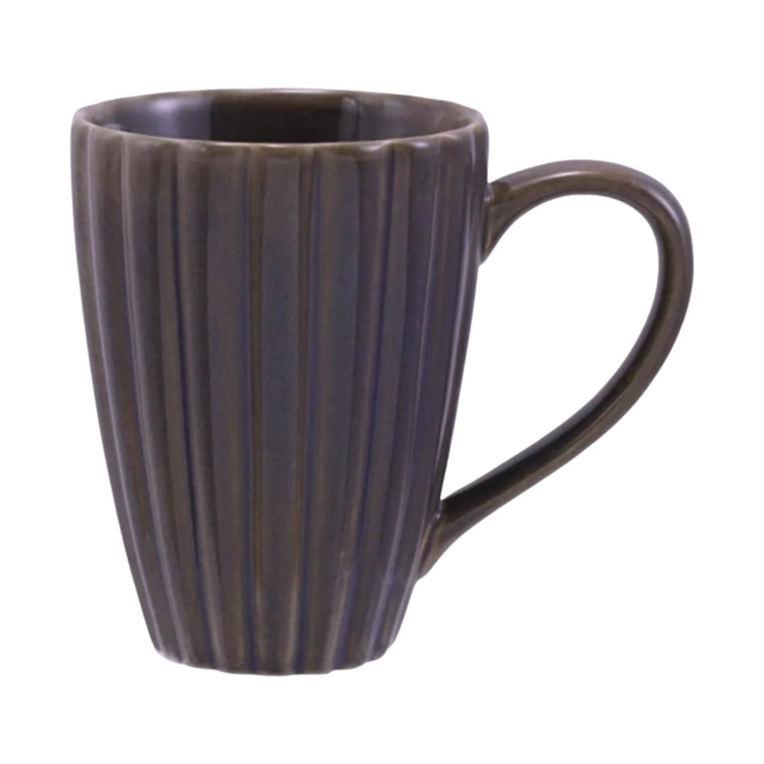 CREATIVE CO-OP Stoneware Ribbed Glazed Mug