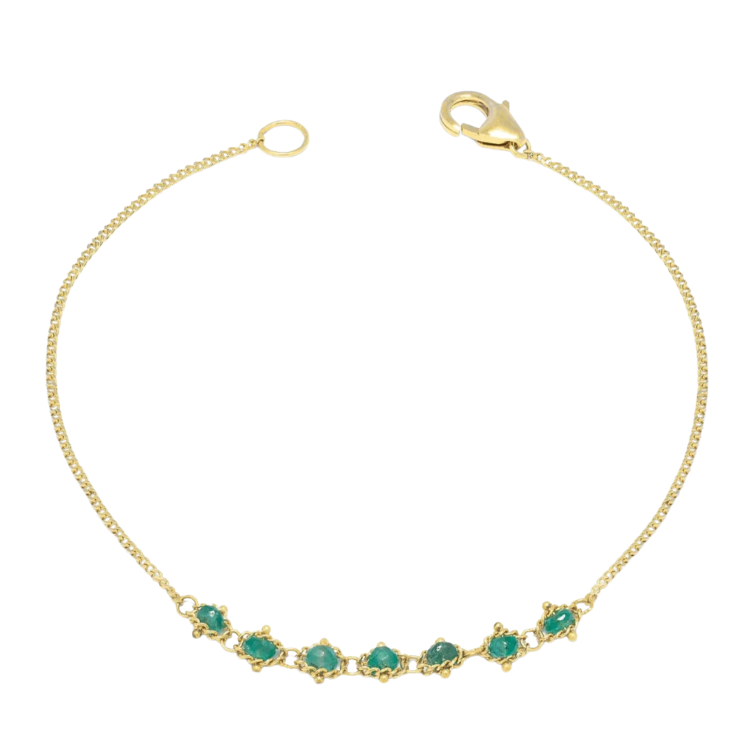 AMALI Emerald Row Bracelet in 18k Gold Default Title