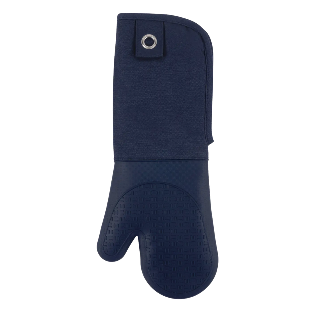 KAF HOME Gourmet Classics Blue Silicone Oven Mitt with Grommet Default Title