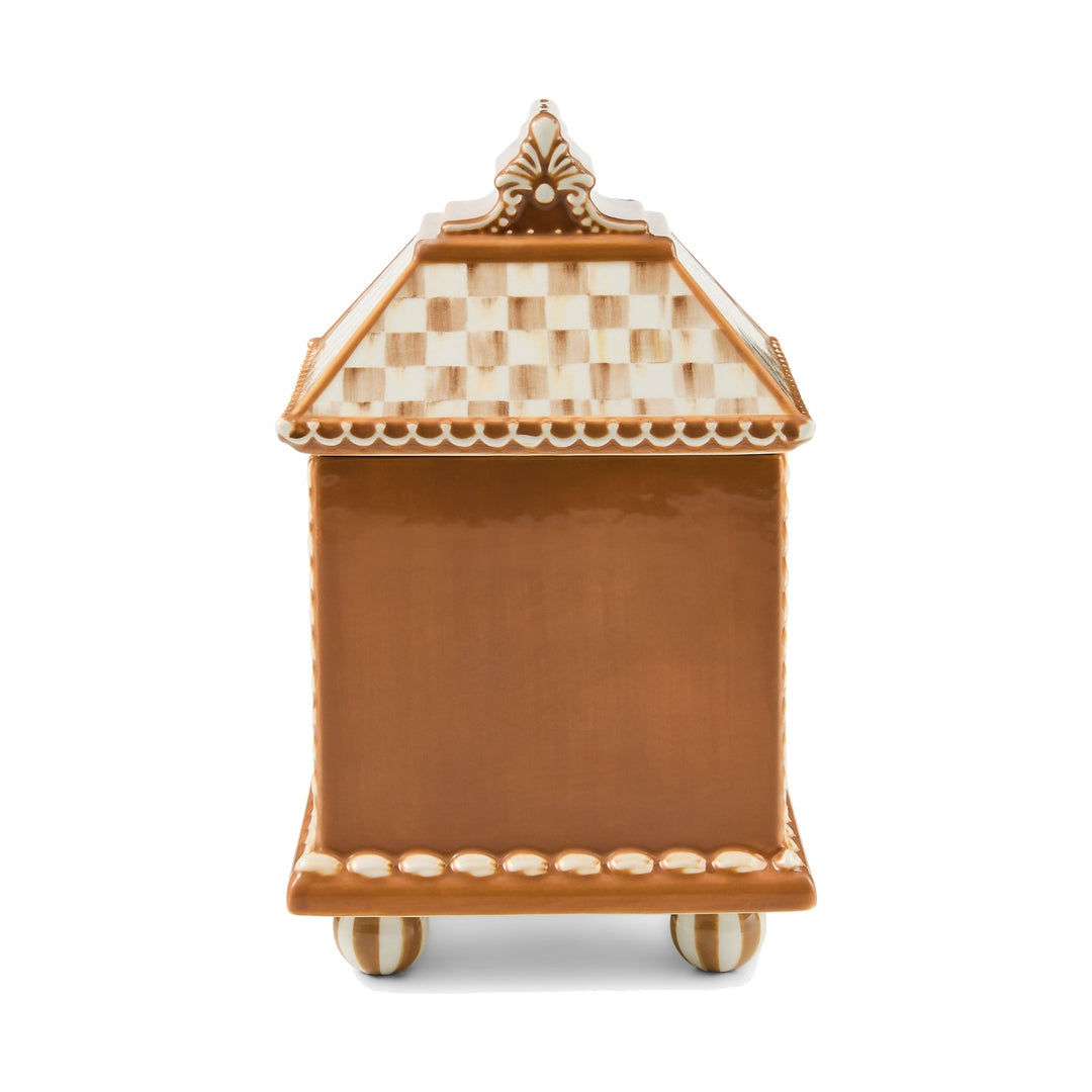 MACKENZIE CHILDS MacKenzie-Childs Mocha Check Gingerbread Canister, Small