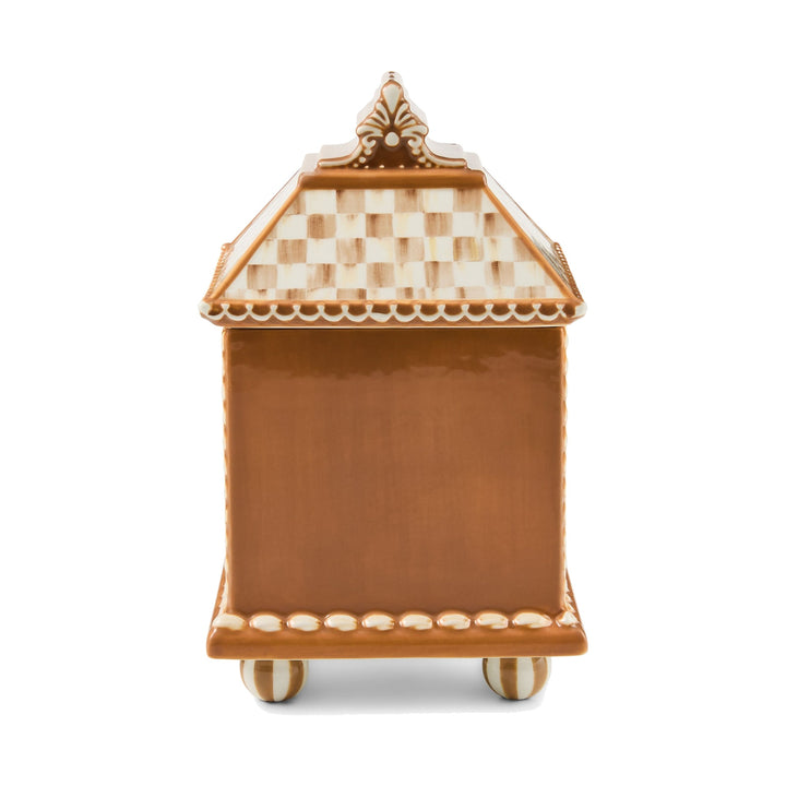 MACKENZIE CHILDS MacKenzie-Childs Mocha Check Gingerbread Canister, Small