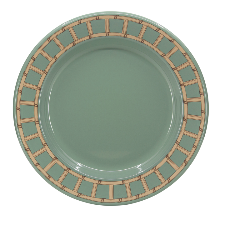 CROW CANYON HOME Sage Domino Wicker Enamelware Plate Default Title