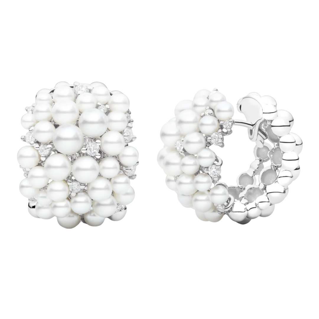 PAUL MORELLI Lagrange White Gold Pearl Snap Hoop Earrings Default Title