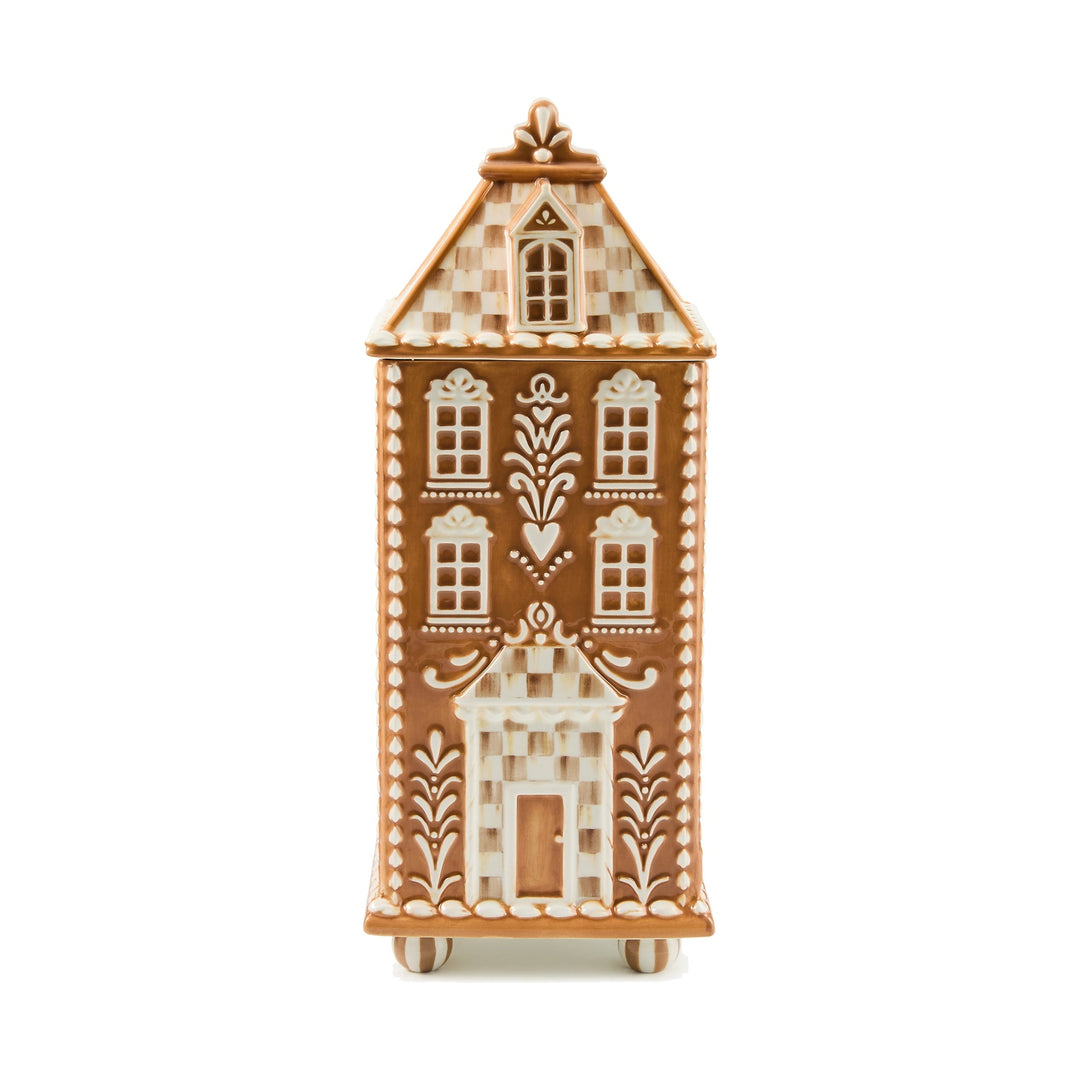 MACKENZIE CHILDS MacKenzie-Childs Mocha Check Gingerbread Canister, Large