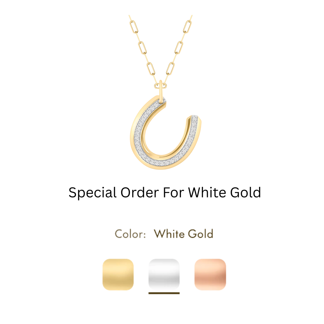 Phillips House Lucky Horseshoe Necklace With Diamonds WHITE GOLD