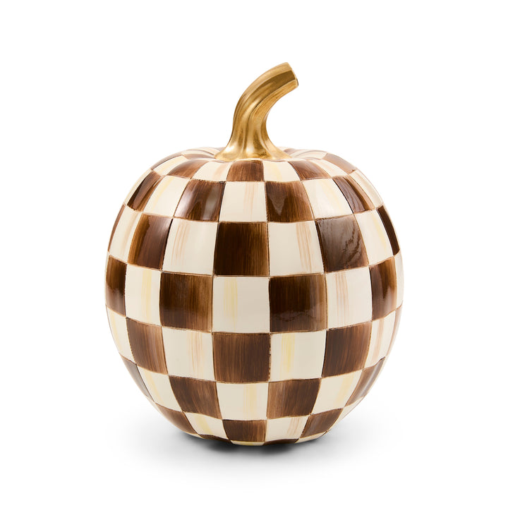 MACKENZIE CHILDS Chocolate Check Small Pumpkin