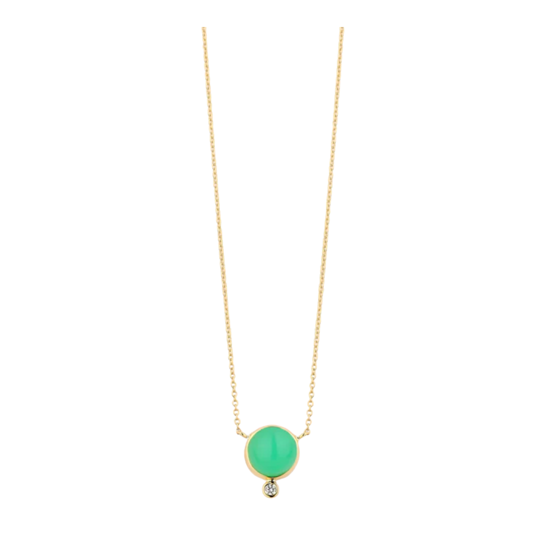 SYNA 18K Yellow Gold Candy Chrysoprase And Diamond Necklace Default Title