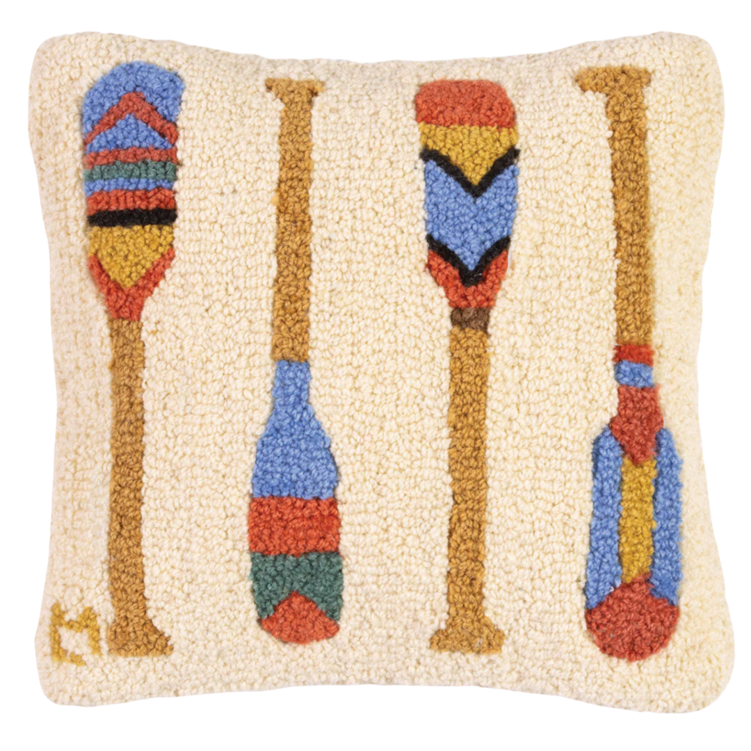 CHANDLER 4 CORNERS Colored Paddles Hand-Hooked Pillow Default Title