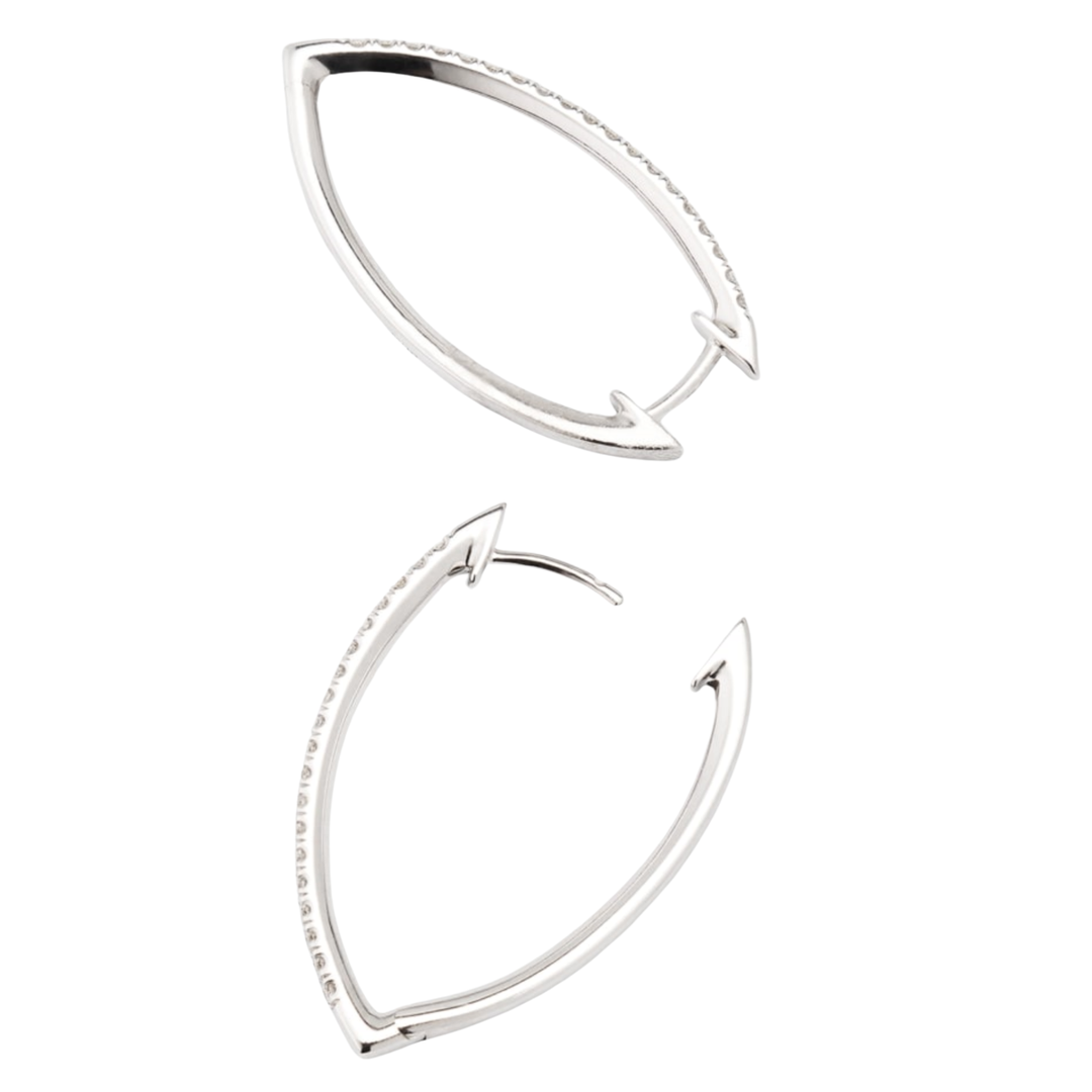 LISA NIK 18K White Gold Pear Shape With Diamond Default Title