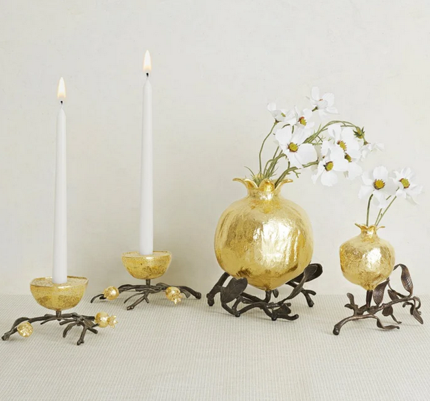 MICHAEL ARAM Pomegranate Candlestick Holders Set Of 2