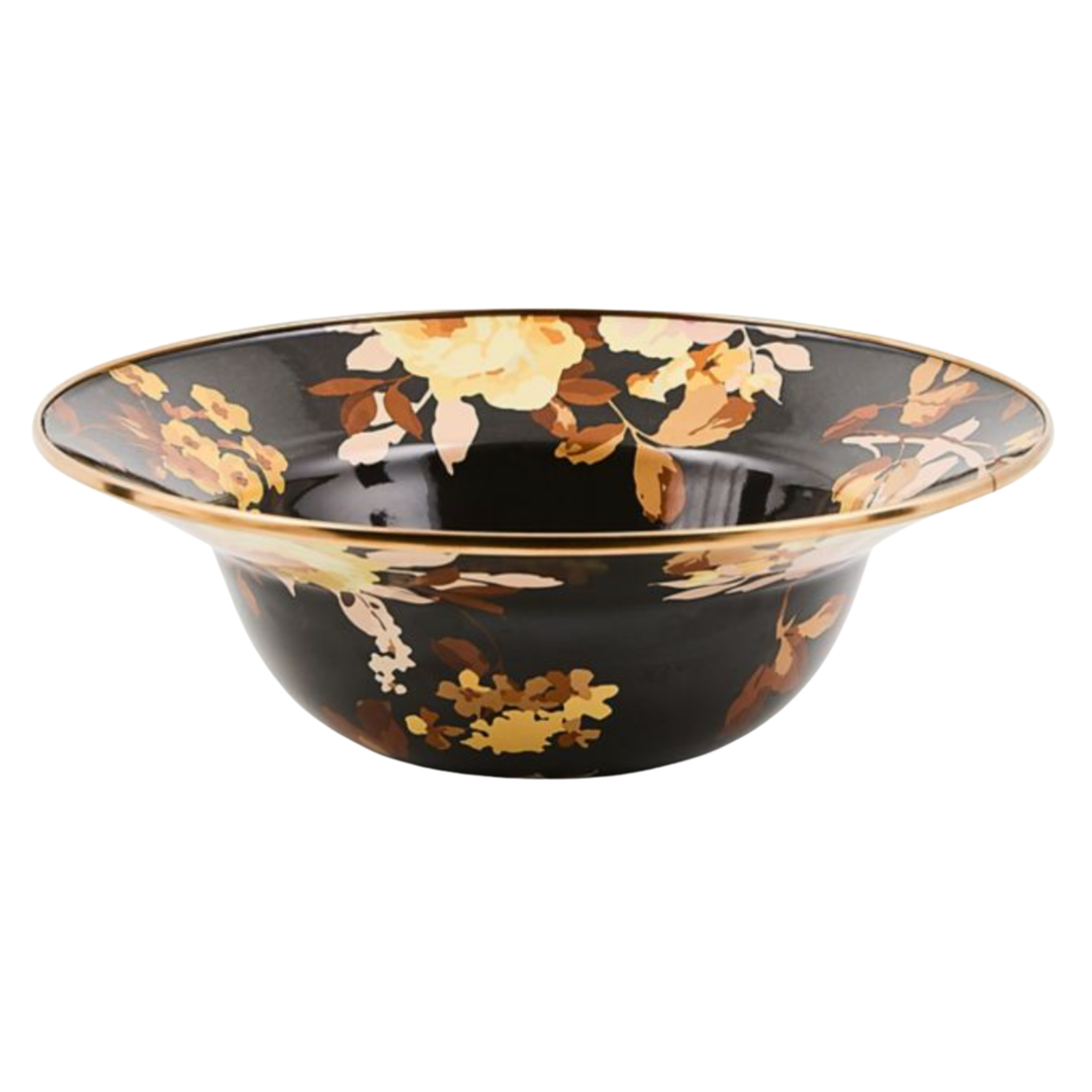 MACKENZIE CHILDS Wild Rose Brown Serving Bowl Default Title