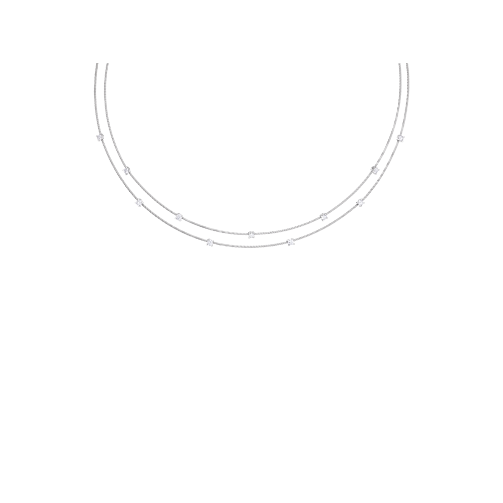 PAUL MORELLI 18K White Gold Double Unity Necklace With Diamonds