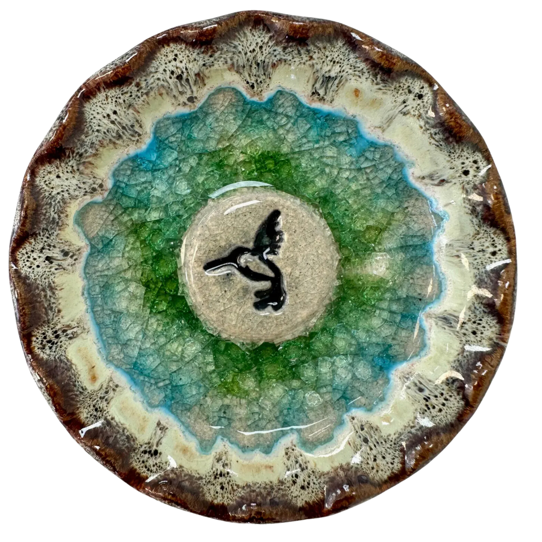 DOWN TO EARTH POTTERY Hummingbird Decorative Plate Default Title
