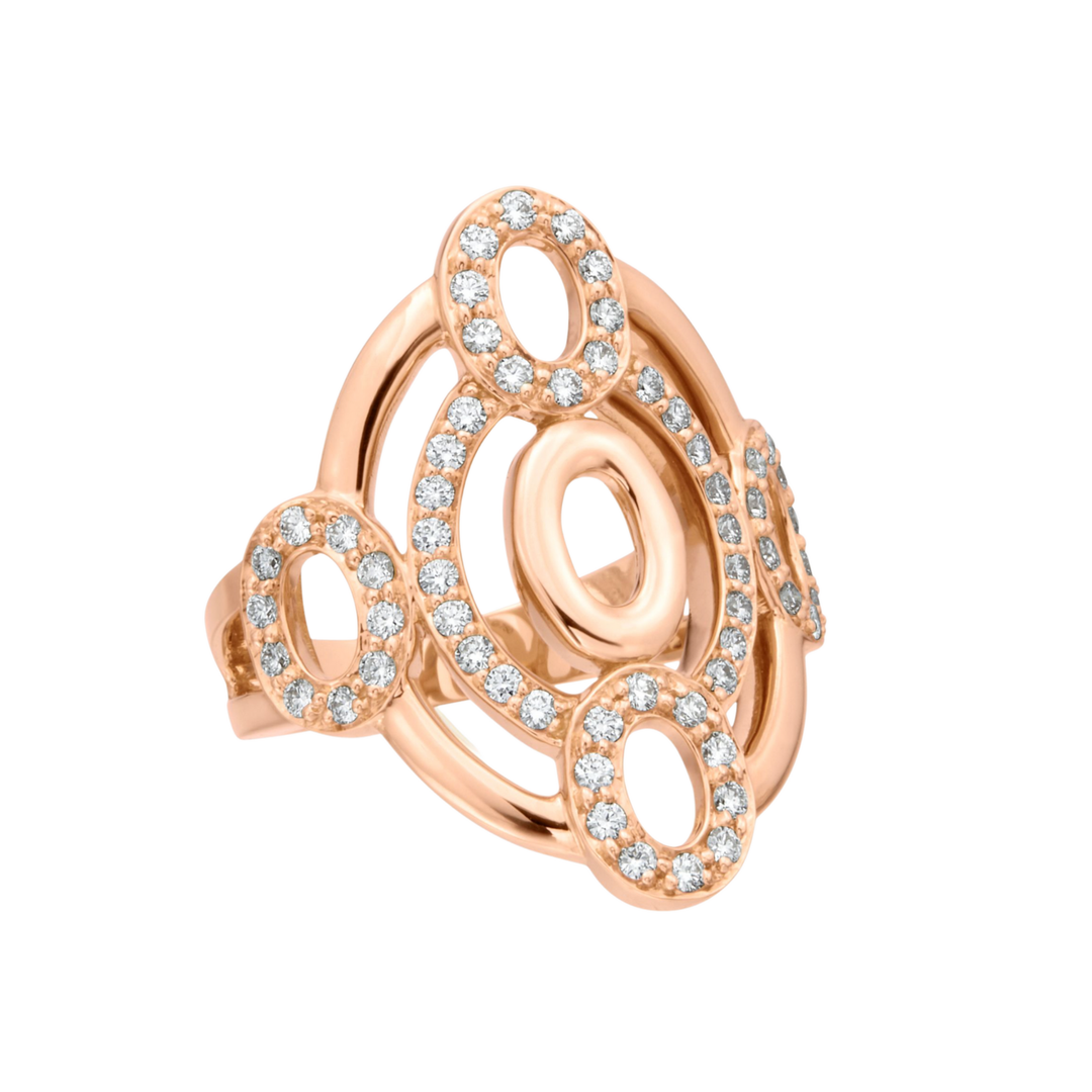 GUMUCHIAN 18K Rose Gold Diamond Carosel Ring