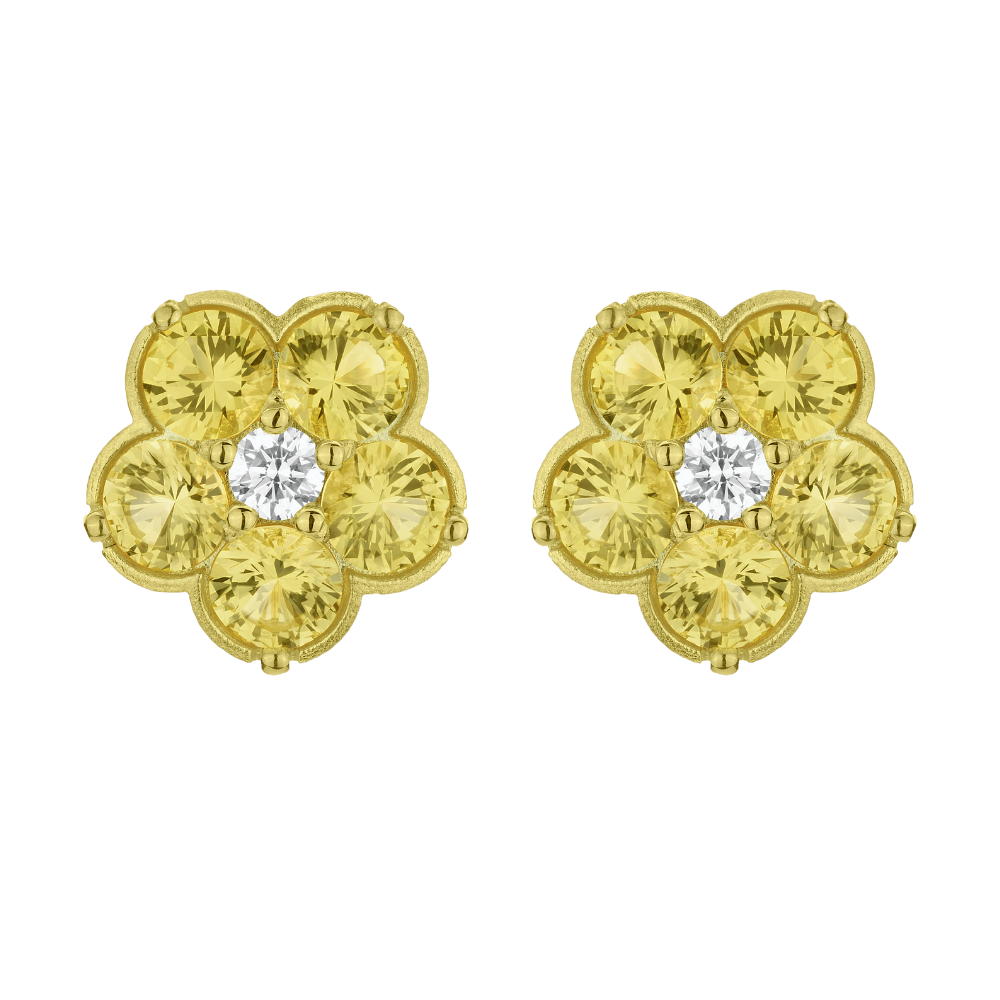 PAUL MORELLI FLOWER YELLOW SAPPHIRE STUDS WILD CHILD Default Title