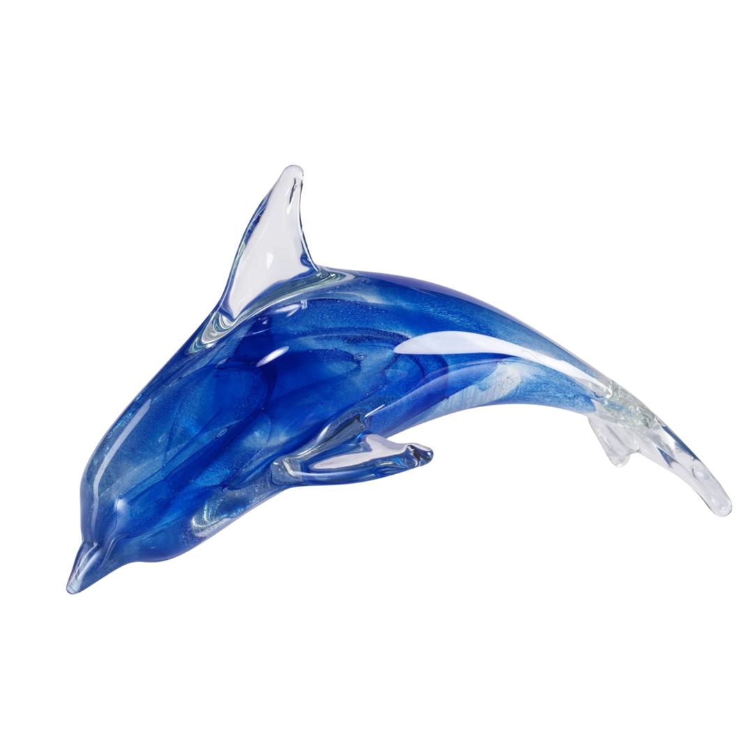 ZODAX Marinella Decorative Glass Blue Dolphin Default Title