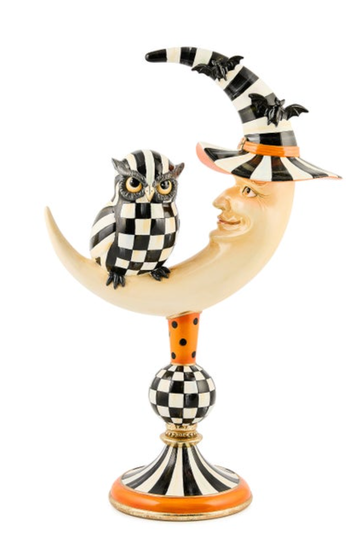 MACKENZIE CHILDS Courtly Owl On Moon Figure Default Title