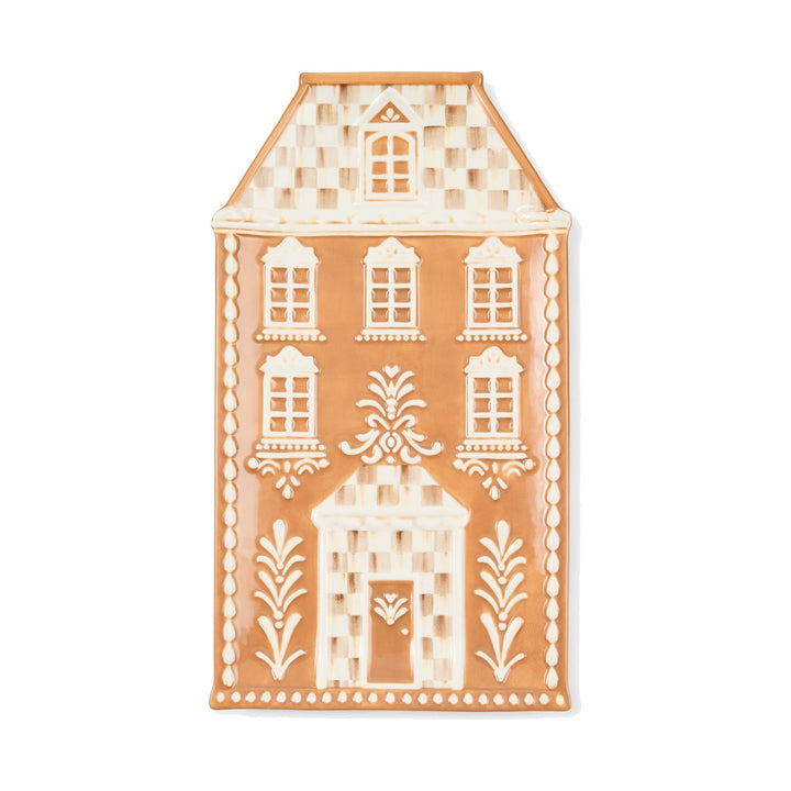 MACKENZIE CHILDS MacKenzie-Childs Mocha Check Gingerbread Serving Platter
