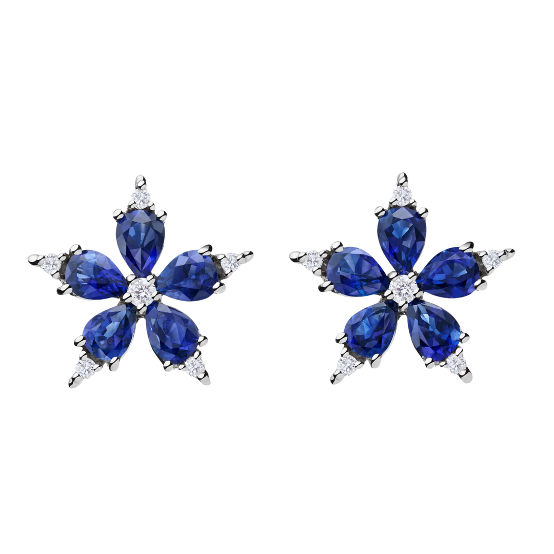 PAUL MORELLI Stellanise White Gold Blue Sapphire And Diamond Stud Earrings
