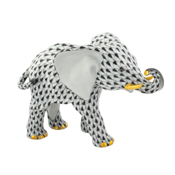 HEREND ROAMING ELEPHANT BLACK
