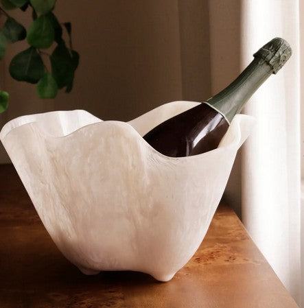 BEATRIZ BALL Alabaster White Swirl Alabaster Ice Bucket Default Title