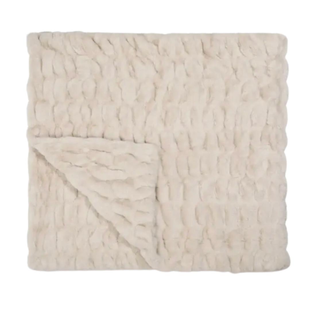 LOLA BLANKETS Antique Medium Ivory Blanket Default Title