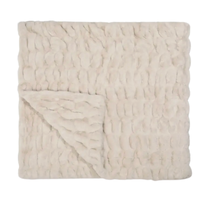 LOLA BLANKETS Antique Medium Ivory Blanket Default Title