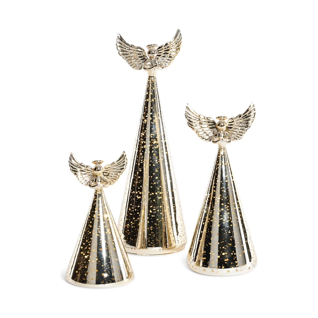 180 DEGREES Lighted Gold Glass Angel, Large Default Title