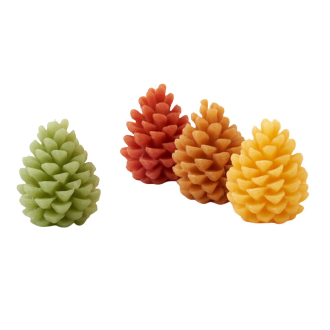 Individually Sold Fall Color Pine Cone Candles