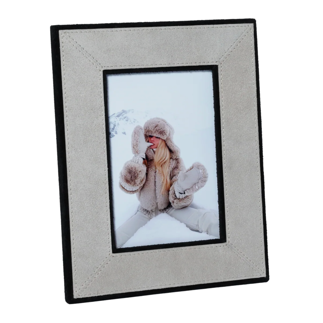 ZODAX Arden Suede Leather Small Tabletop Photo Frame Default Title