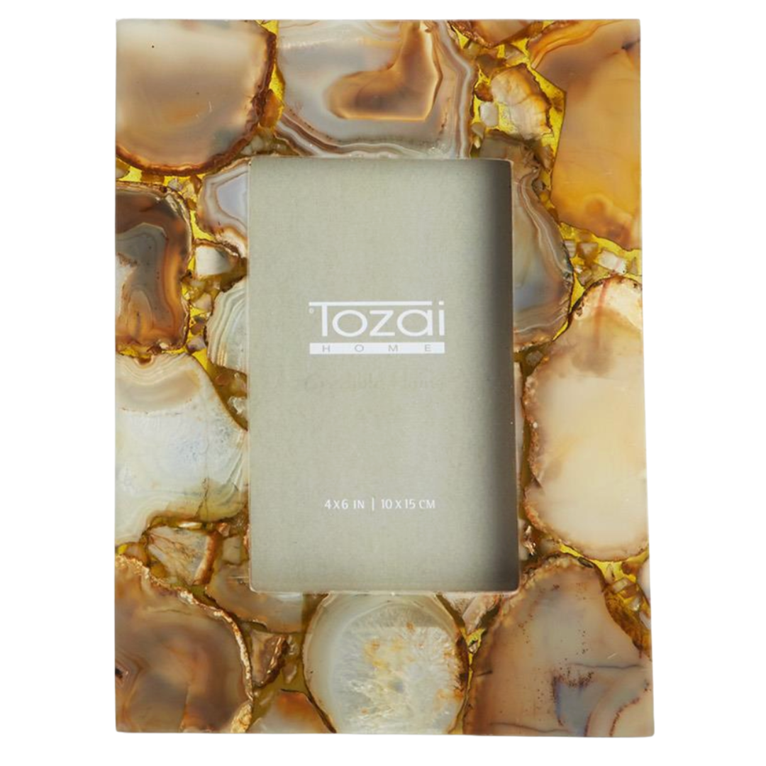 TWO'S COMPANY Amber Agate Small Photo Frame Default Title