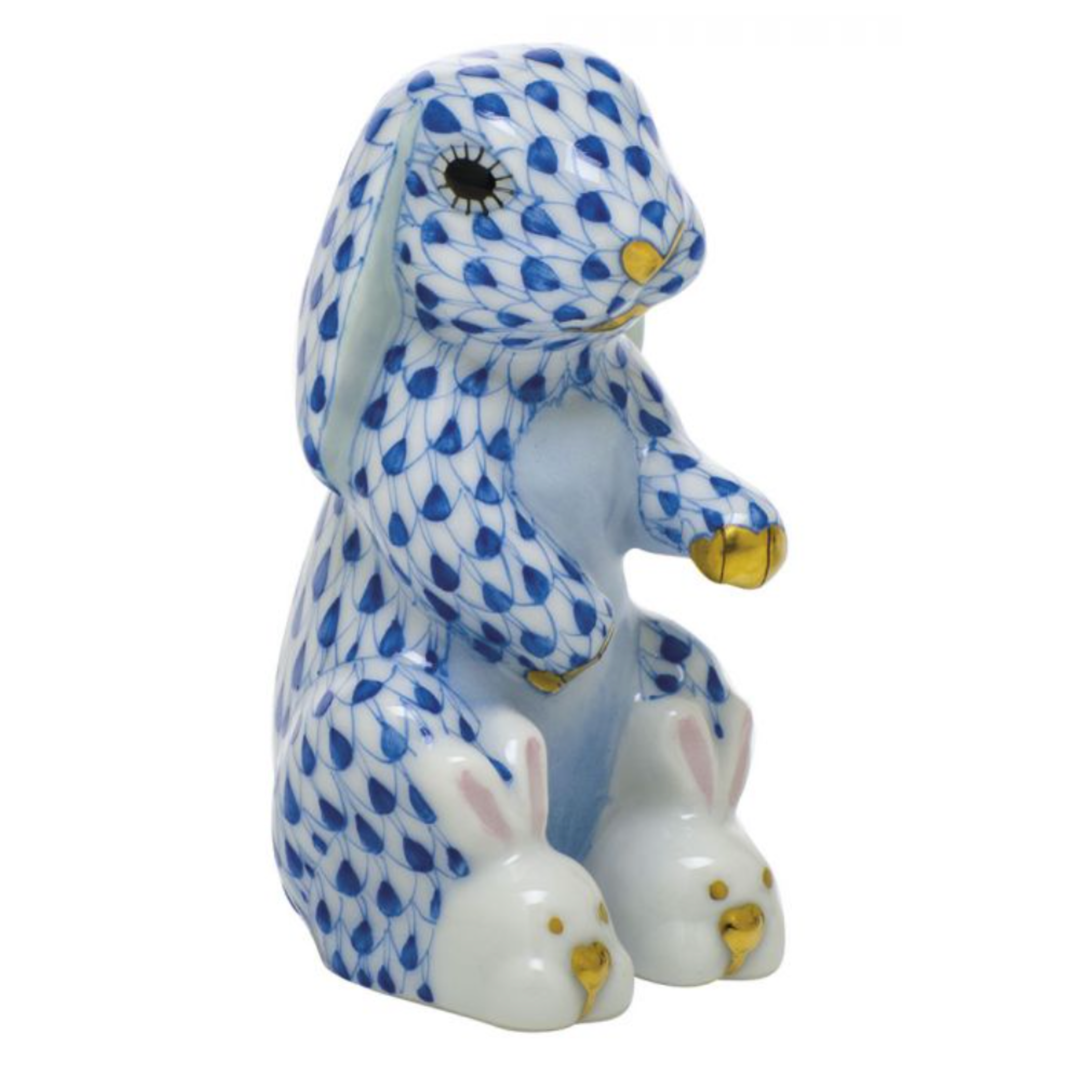 HEREND Bunny-Slippers SAPPHIRE