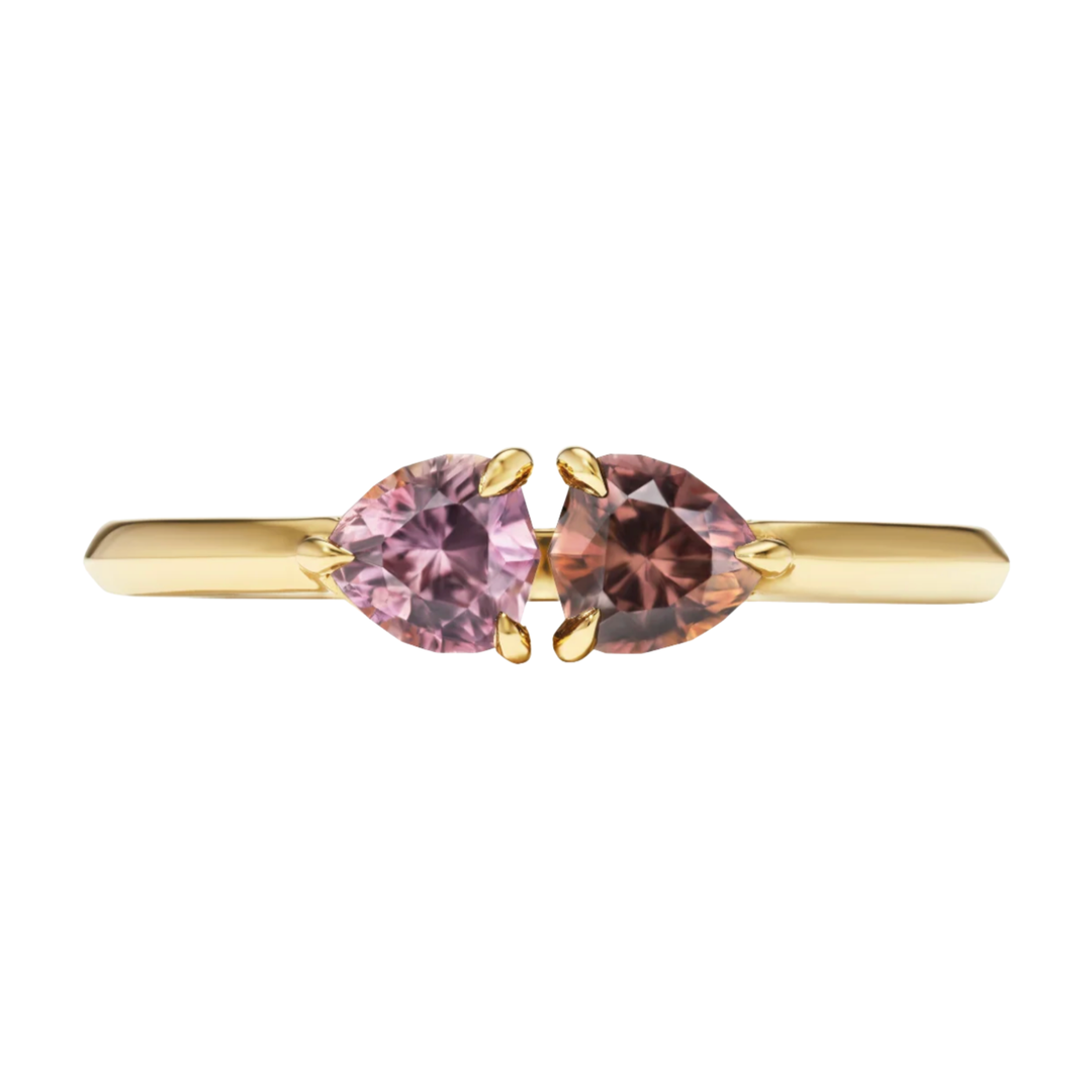 MELUZZA 18K Yellow Gold Broken Ice Pink And Peach Ring Default Title