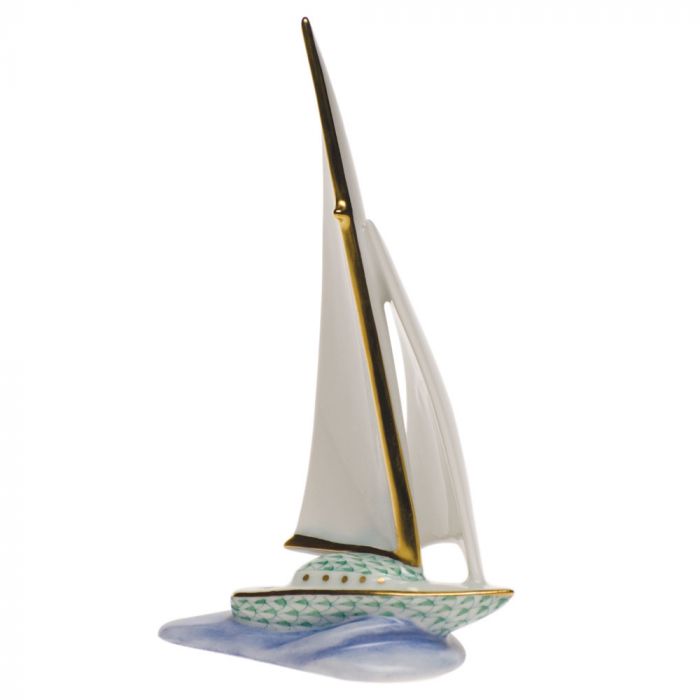 HEREND Sailboat GREEN