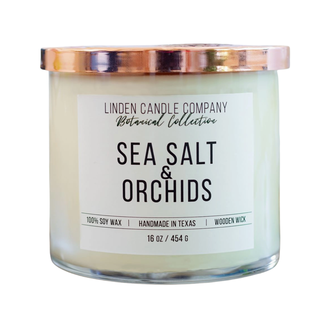 LINDEN CANDLE COMPANY Sea Salt And Orchids Soy Candle Default Title