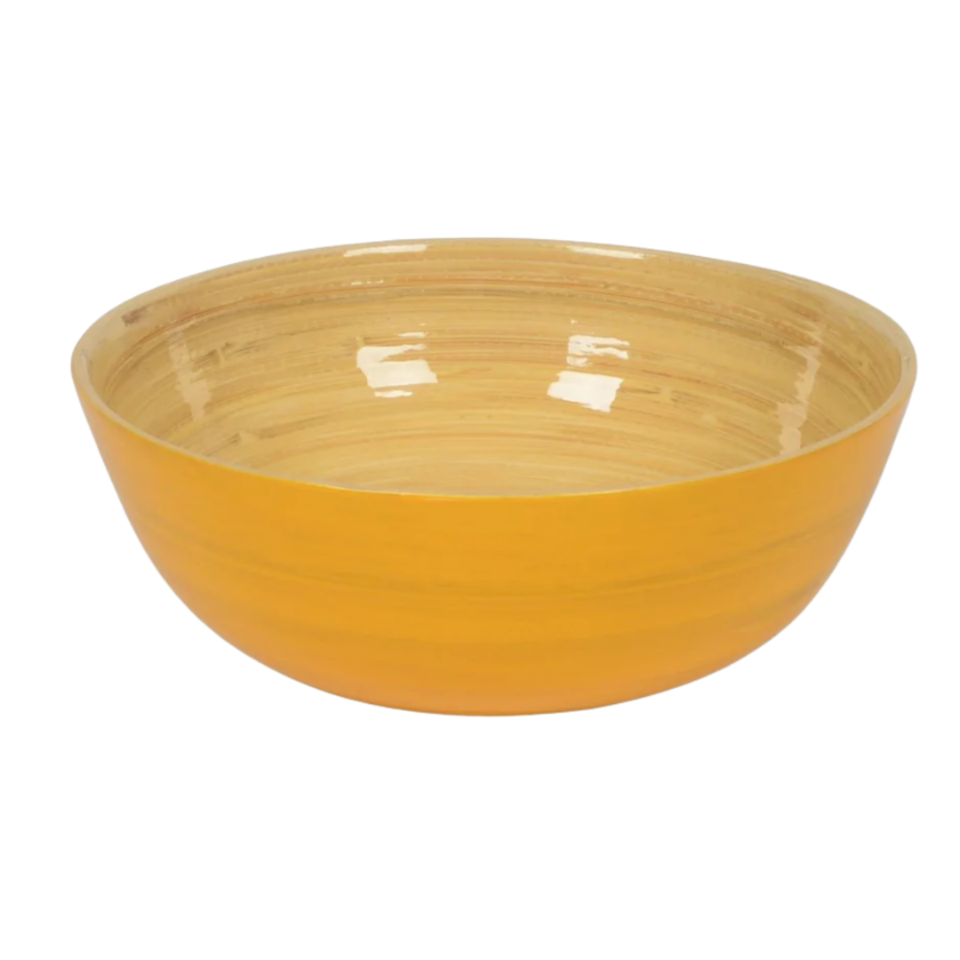 ALBERT L. Yellow Bamboo Salad Bowl Default Title