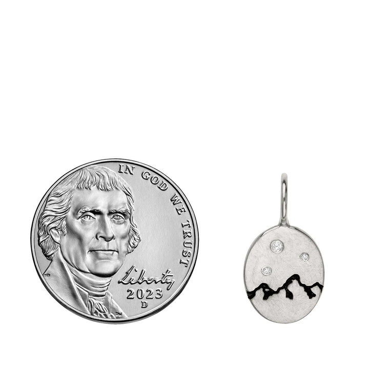 Tetons Mini Oval Silver With Diamonds