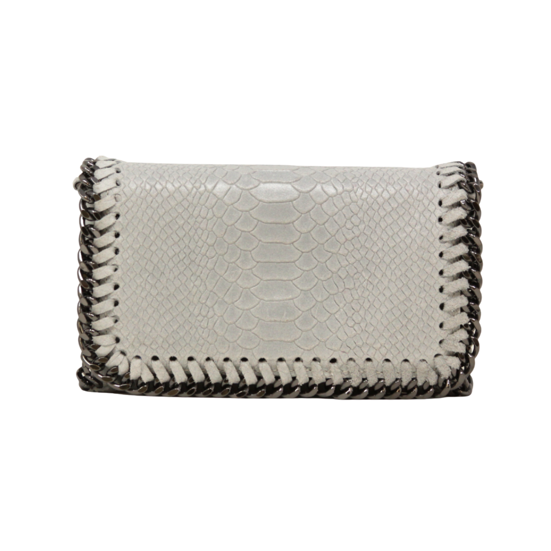 GERMAN FUENTES Leather Crossbody Clutch Purse LIGHT GREY