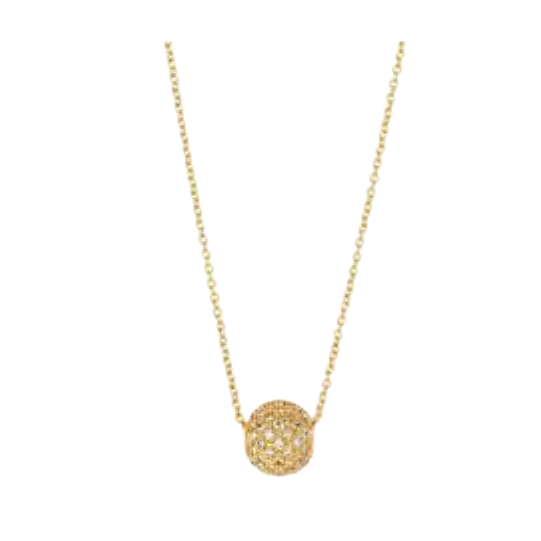 SYNA 18K Yellow Gold Cosmic Diamond Bead Necklace Default Title