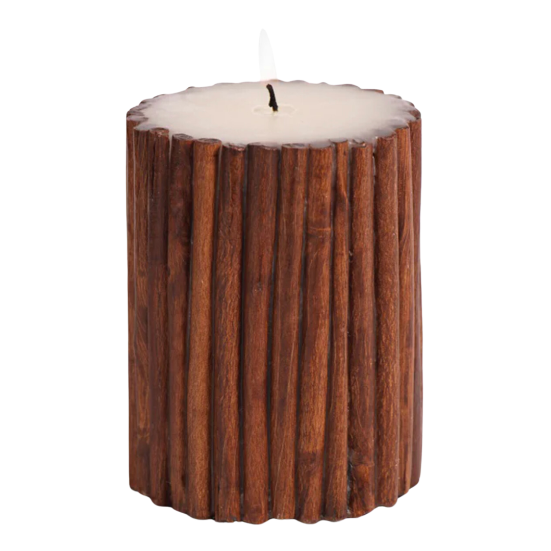 ZODAX Cinnamon Stick Scented Pillar Candle