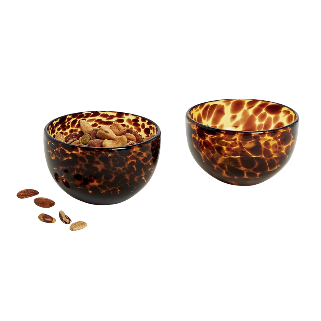 TWO'S COMPANY Individually Sold Tortoise Tidbit Print Bowl