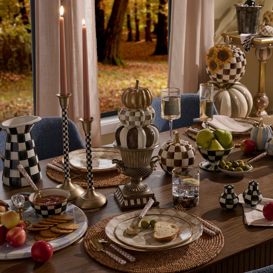 MACKENZIE CHILDS Stacked Pumpkins in Urn