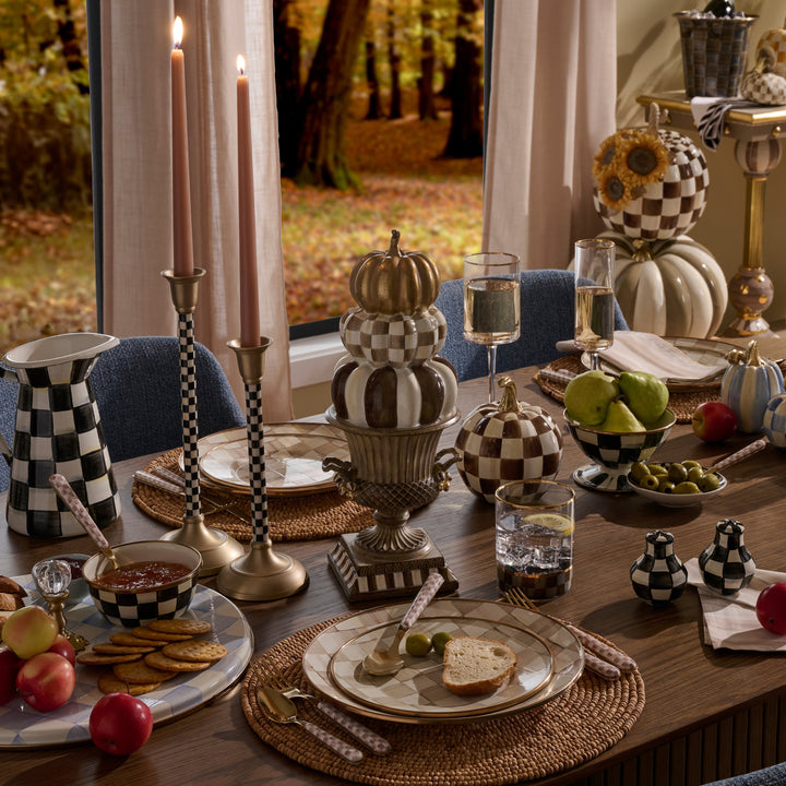 MACKENZIE CHILDS Stacked Pumpkins in Urn