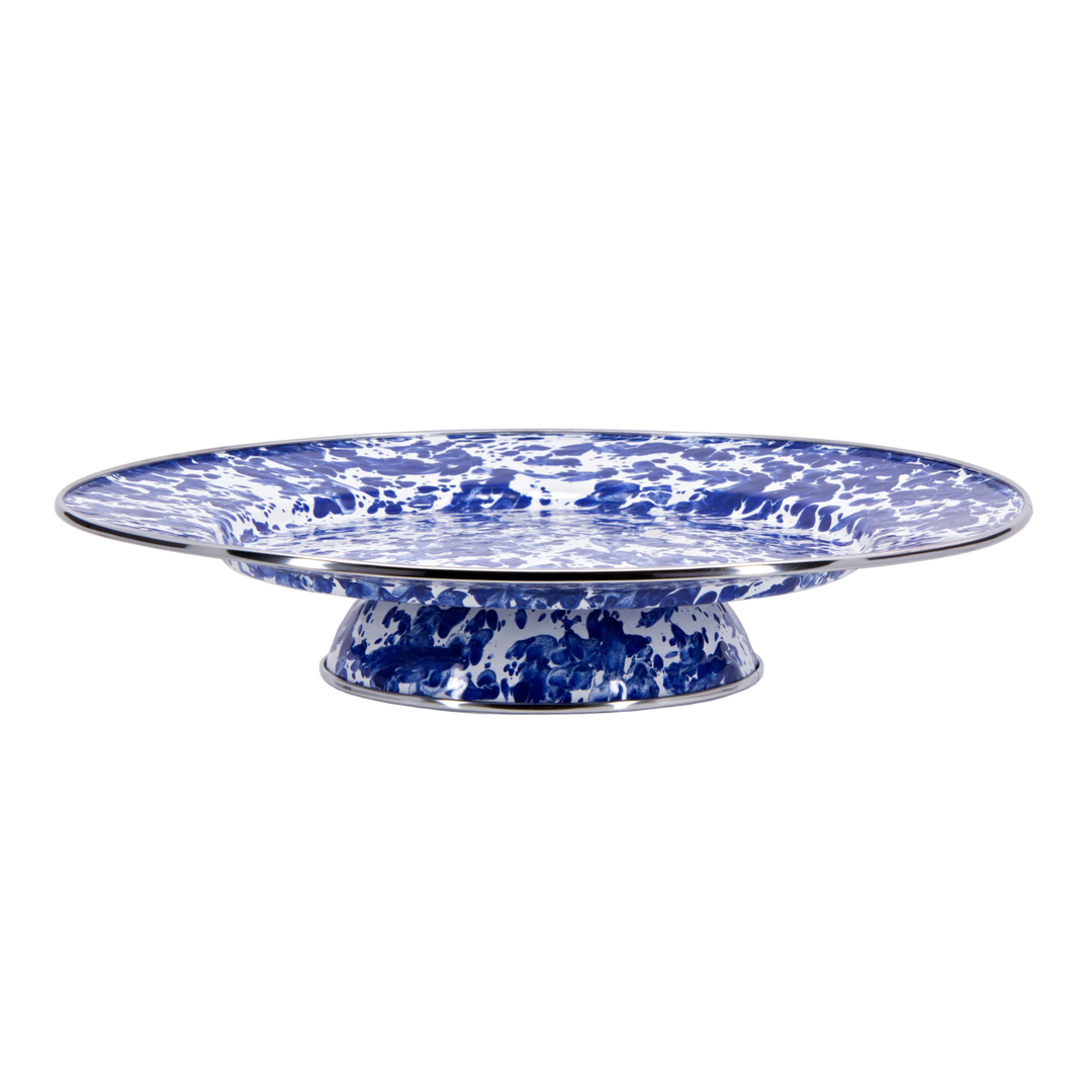 GOLDEN RABBIT Colbalt Swirl Cake Plate