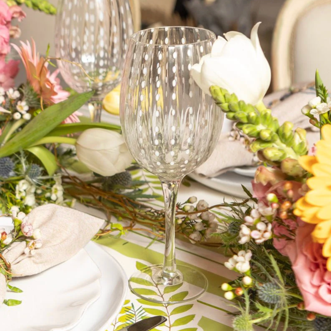 ZODAX White Dots Wine Glass