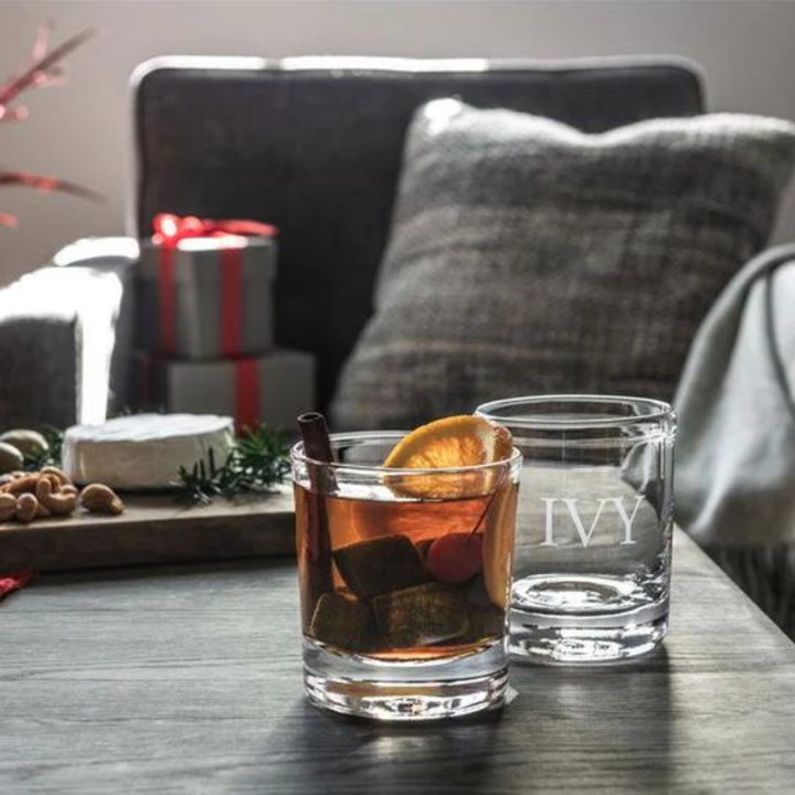 SIMON PEARCE Ascutney Double Old Fashion Set of 2 Glasses