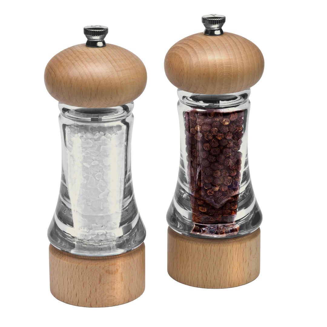 COLE & MASON Basics Beech Wood & Acrylic Salt & Pepper Mill Set Default Title