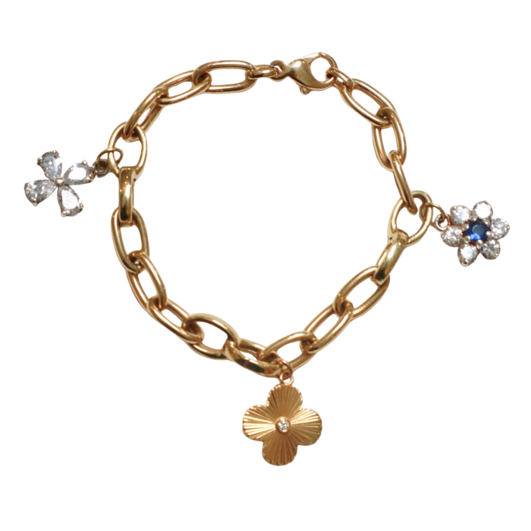 KELLY FLETCHER Charm Bracelet With Four Charms In 14K Yellow Gold Default Title